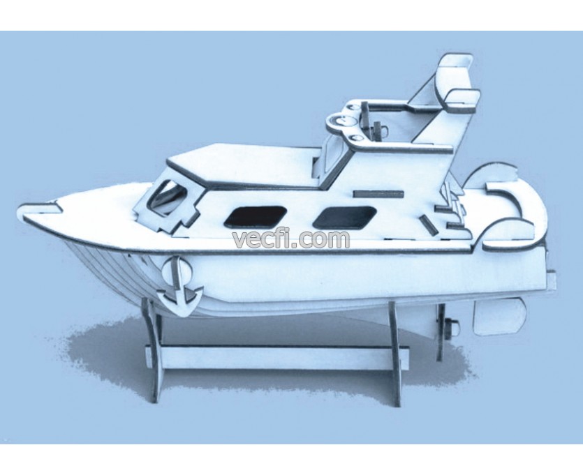 Yacht laser cut vector