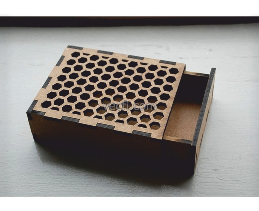 Honeycomb Box laser cut vector
