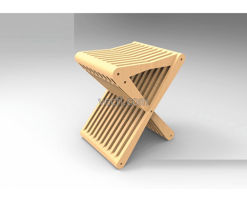 Folding stool laser cut vector