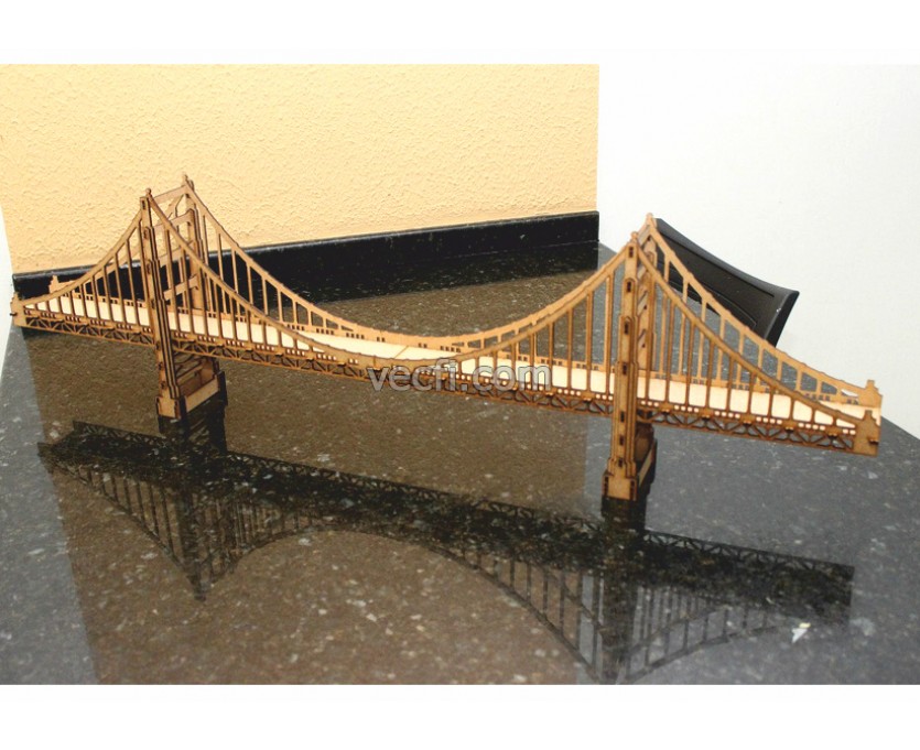Golden Gate Bridge laser cut vector