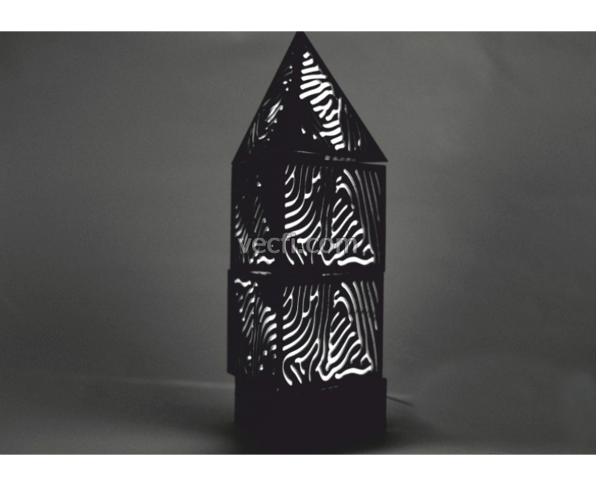 The lamp is multi-tiered laser cut vector