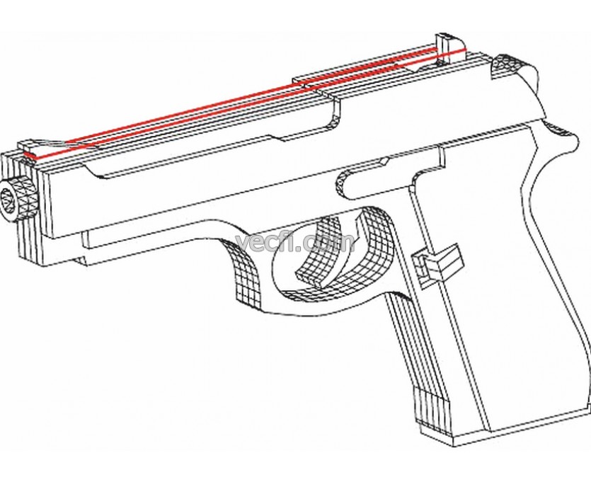 Pistol laser cut vector