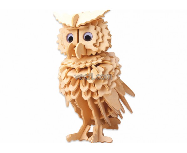 Wise Owl Wooden Puzzle - Laser Cut Vector Model