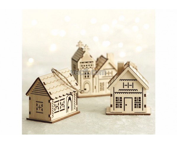 Village Charm Laser Cut Vector for Wooden Cottages