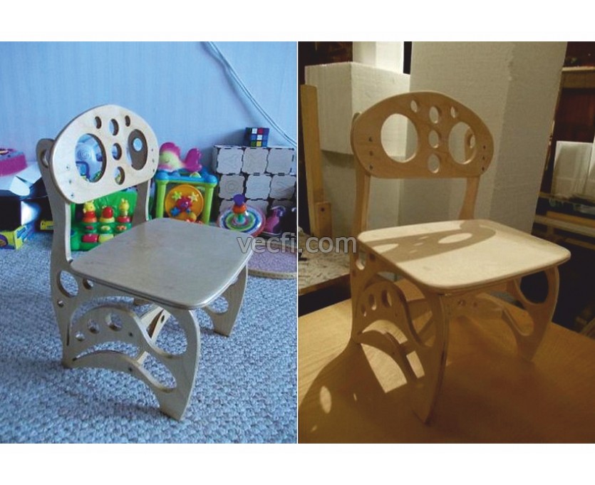 Chair for children laser cut vector