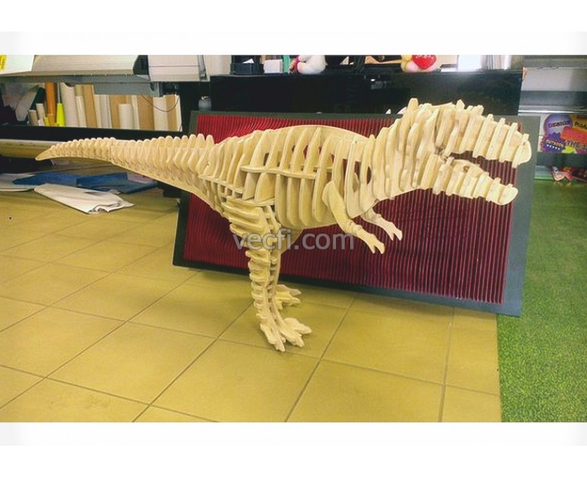 Dinosaur Tiranozavr laser cut vector