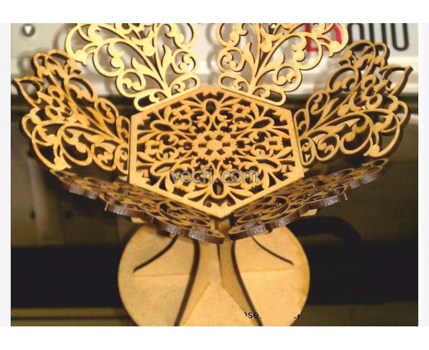 Vase with patterns laser cut vector