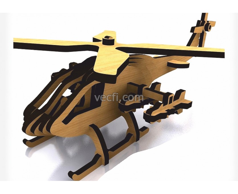 Helicopter laser cut vector