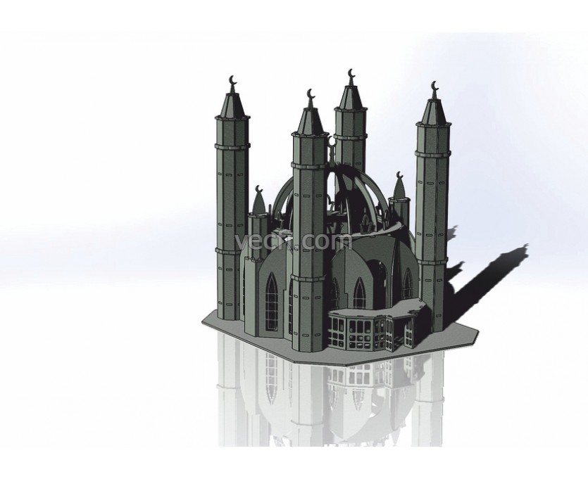 Kul Sharif Mosque laser cut vector
