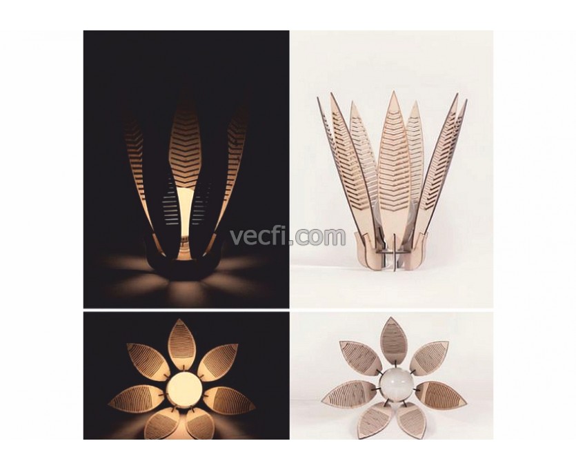 Lamp Flower laser cut vector