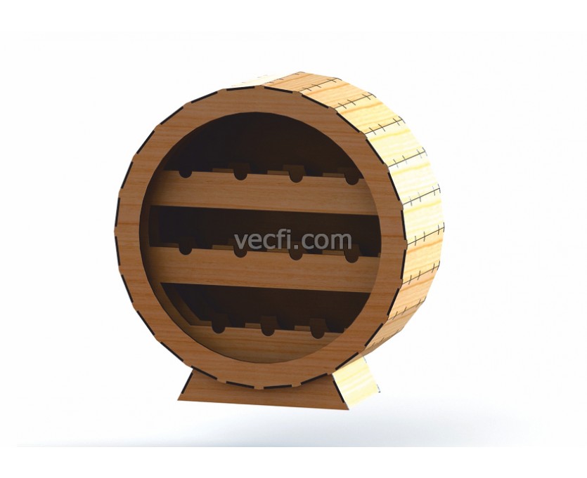 Wine rack round laser cut vector