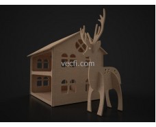 Doll house with deer