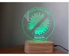 Coronavirus Free Zone Sign Acrylic Lamp