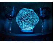 Icosahedron 3d Night Light Acrylic Optical Illusion Lamp 