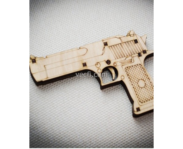 Wooden Pistol Precision Laser Cut File