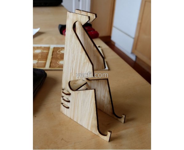 Bear Essentials Phone Holder - Laser Cut Wood Design for Creative Minds