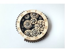 Decorative clock mechanism with gears