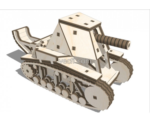 Battle Tank Blueprint - Intricate Laser Cut Vector Model